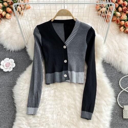 Autumn And Winter Fashion Pattern Jacquard V-Neck Knitted Cardigan Sweater Jacket Long Sleeve Loose Single Breasted Outerwear