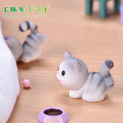 1PC Cute Mini Cat Ornament Garden kitten Ornament Gift For Kids Children Baby Room Decoration Toy Miniature Figurines Home Decor