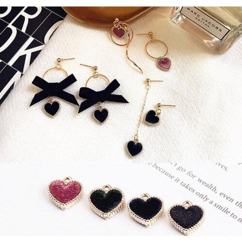 10pcs Gold Velvet Dangle Earrings Love Cute Earrings For Women Drops Earrings For Women Pendant Wholesale Jewelry Accessories
