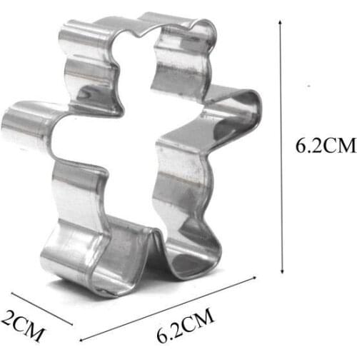 6 pieces / set Cookie Cutters Stainless Steel Cutter Kitchen ProductsBear Shape Animal Pastry Baking Tools