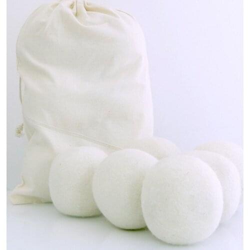 6 PCS/LOT Handy Laundry Sheep Wool felt Dryer Balls Laundry Balls & Discs Natural Reusable 6PCS With Cloth Bag 6 CM