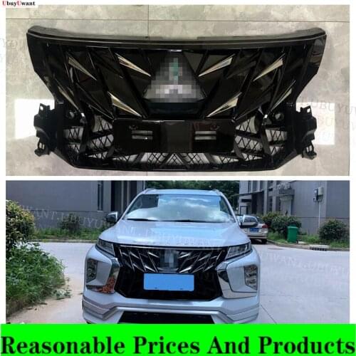 Auto Front Mesh Exterior Mask Trims Covers Front Bumper ABS Modified Grill Grills Fit For Mitsubishi Pajero Sport 2016 - 2020