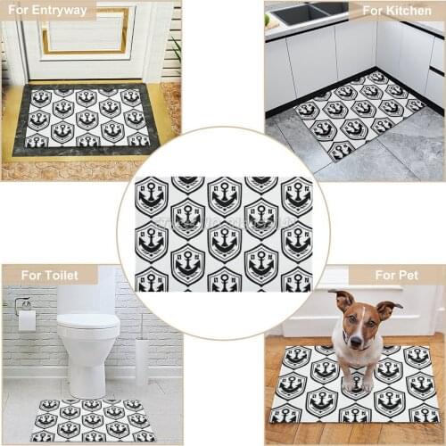 Splatoon SquidForce White Anchor Tee Doormat Home Entrance Rug Floor Mats for Bathroom Living Room Floor Carpets Splatoon 2 Spla