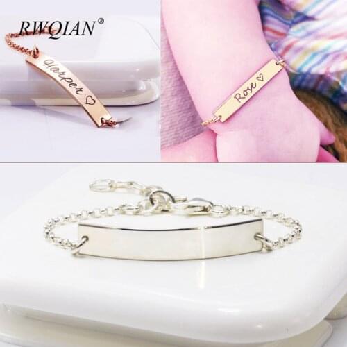 Custom Baby Name Bracelet 18K Gold Stainless Steel Adjustable Newborn Child ID Bracelet Personalized Girl Boy Birthday Jewerly