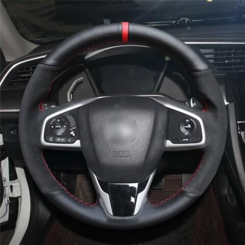 DIY Anti-Slip Wear-Resistant Steering Wheel Cover For Honda Civic 10th CR-V Clarity 2016-2021 Car Interior Decoration