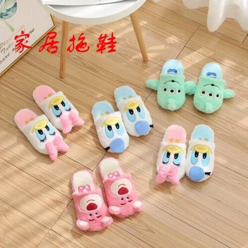 Disney cartoon home slippers girls indoor soft-soled plush slippers couple home shoes thick-soled confinement shoes