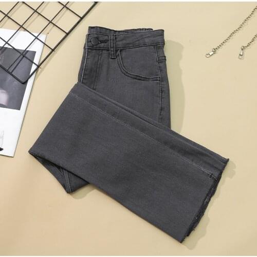 Spring Streetwear Jeans Autumn Women Denim Pants High Waist Plus Size Trousers Vintage Korean Stretch Elastic 2021 Pencil Black