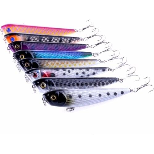 HENGJIA 1PC 8.5CM-9.8G Top Water Fishing Tackle Pencil Lures Hard Plastic Fishing Bait Pesca Fishing Tackle
