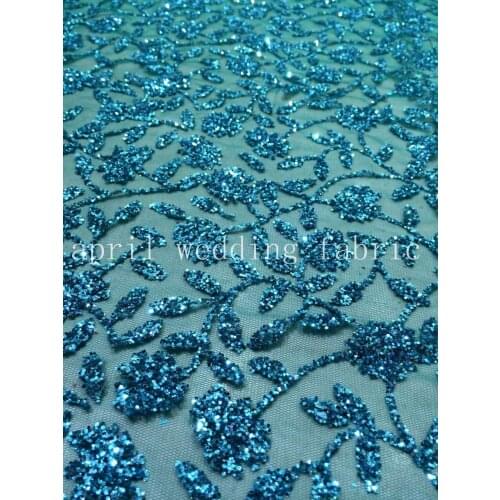 Hl001 5 yards lake blue sequin glitter sugar net tulle mesh lace for parting/sawing/wedding /veil,send by dhl