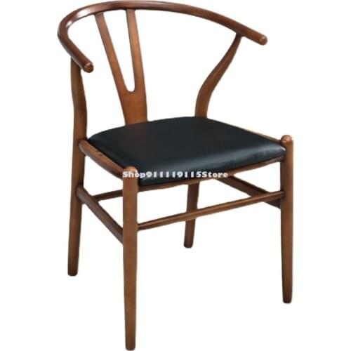 Customized European Solid Wood Dining Chair Luxury Simple Restaurant With Armrest Reception Meeting Home Tea Back Chair Leisure