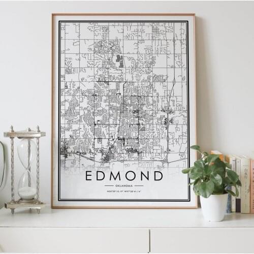 EDMOND Oklahoma OK USA city map Nordic Living Room Decoration Canvas Poster Modern Home Decor Art Print Painting