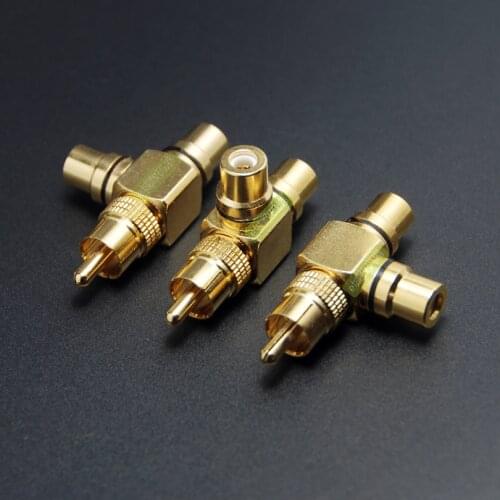 Coaxial RCA 2 in 1 out Adapter Gold-plated Copper High Quality