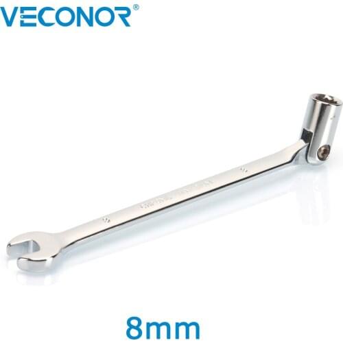 8mm Metric Swivel Head Socket Combination Spanner, Chrome Vanadium