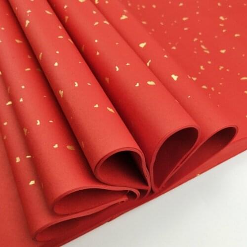 Red Sprinkling Gold Rice Paper Chinese Traditional Calligraphy Writing Raw Xuan Paper the Dragon and Phoenix Pattern Xuan Paper