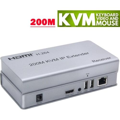 H.264 HDMI KVM Extender Over IP RJ45 Ethernet Network KVM Extender HDMI 200M Over UTP/STP KVM Extender CAT6 USB Keyboard Mouse