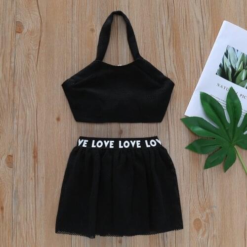 Summer Kid Toddler Baby Cool Girls Clothes Sets Crop Top Sport Skirt Tracksuit Children Beach Party Casual Outfits Dresses