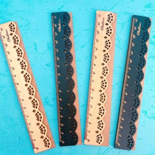1pcs/lot Lovely vintage lace design wood Straight Ruler 15cm Bookmark Ruler Painting Learning Stationery