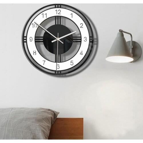 Fashion Simple Acrylic Round Dial Digital Mute Wall Clock Office Room Wall Hanging Ornament Exquisite Home Decoration