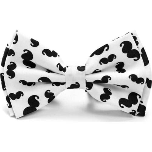 Fashion Men Polyester Bow tie White Mustache/Beard Women Mens Unisex Tuxedo Dress Party Tie Neckwear Christmas Gift Cravat