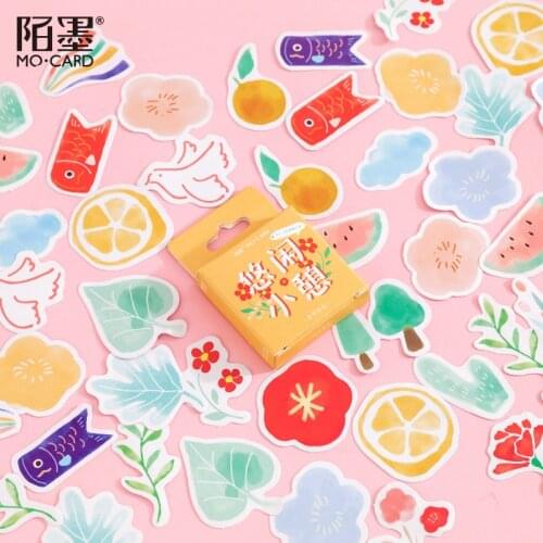 46 Pcs Cute Plant Flower Sticker DIY Decoration Diary Journal Scrapbooking Planner Label Stickers Aesthetic Kawaii Stationery