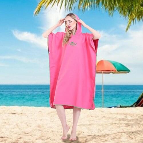 Microfiber Beach Cloak Towel Beach Adults Extra-Long Hooded Surf Cape Bath Robe Poncho With Hood For Beach Bathing Surfing New
