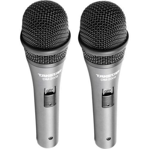 Hot sell 2pcs Takstar DM-2008 Professional wired dynamic Microphones for KTV meeting on-stage performance include with 6m cable