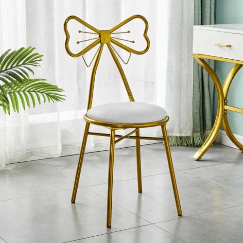 1Pc Nordic Dressing Table Stool PU Leather/Velvet Chair nail salon stool Makeup Vanity Chair Cafe Bar Butterfly Lounge Chair