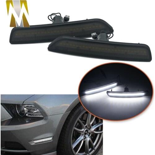 LED Side Light For Ford Mustang 2011 2012 2013 2014 Car Turn Signals Front Side Bumper Marker Lamp Lights LED