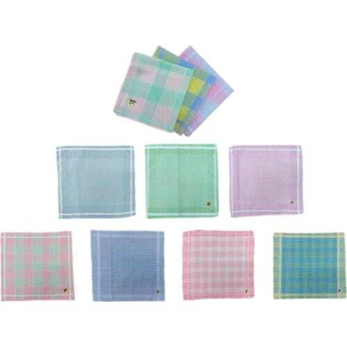 Pack Of 10 Handkerchiefs For Women Checkered Pattern Gift Set 28x29cm