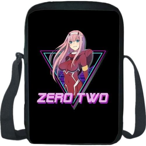 Darling In The Franxx Messenger Bag Fashion Cartoon Anime ZERO TWO Printing Teen CrossBody Rucksack Boy Girl Shoulder Bags