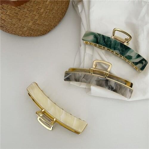 Women Vintage Square Hair Clip Lady Fashion Acetate Acrylic Hair Claw
