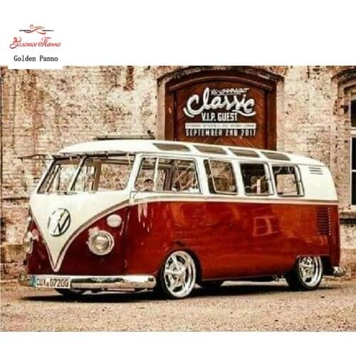 GOLDEN PANNO Diamond Painting Full Square 5D Diy Daimond Embroidery Diamant Mosaic Sale Displasy Broderie Diamant Bus 01