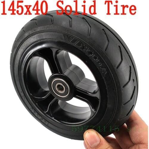 145x40 Solid Tire Wheel For F0, Jackhot Carbon Fiber 6 "Electric Scooter Tubeless Tire With Plastic Rim