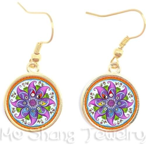 2018 New Yin Yang Glass Earrings Womens Jewellery Pendant Natural Rustic Boho Style Symbolizing Harmony