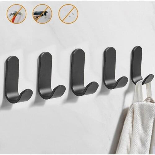 3pcs Punch-free Glue Install Hooks behind the Door Wall Hanging Clothes Coat Hook Bathroom Towel Hanger