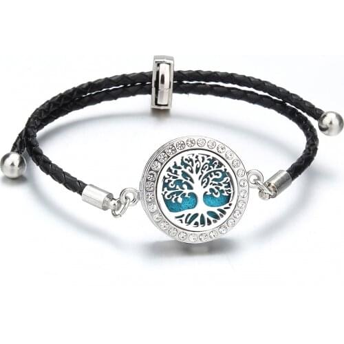 New Tree of Life Perfume Bracelet Essential Oil Diffuser Aromatherapy Locket Bracelet Alloy Stainless Steel Diffuser Bracelet