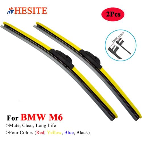 HESITE Colorful Windshield Wiper Blades For BMW M6 E24 E34 E36 E63 F06 F13 F12 F90 Convertible Gran Coupe 2016 2020 Accessories