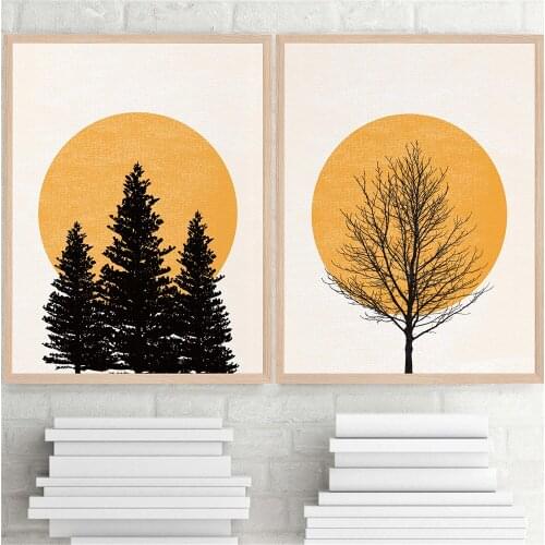 Tree Of Life Minimalist Boho Artwork Room Art Prints Set Of 2 Print Painting No Frame Pictures