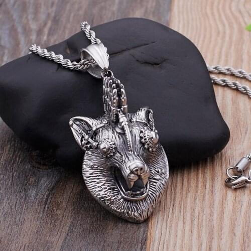European and American retro domineering mechanical wolf head Stylish personality metal animal accessories