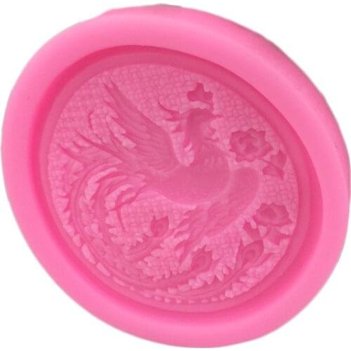 Phoenix flower and bird sugar silicone mold China Fenglong Fengxiang chocolate cake mold baking tool