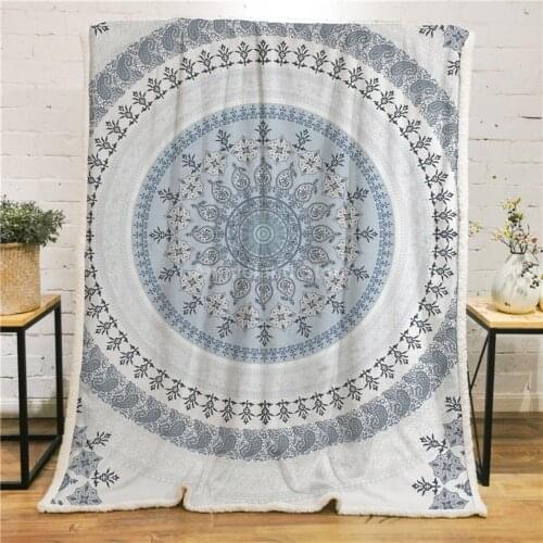Mandala Flower Blanket 3D Print Fleece Blankets For Beds Home Textiles Luxury Adult Gift Soft Winter Warm Bedspread Bohemia