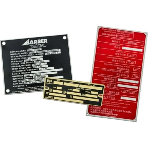 Custom Made Industrial Nameplate Any Material Design Font Size