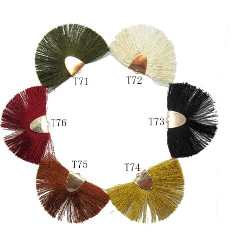 Tassel pendant 70X40mm inset Brass Findings silk fan tassel charms for earrings