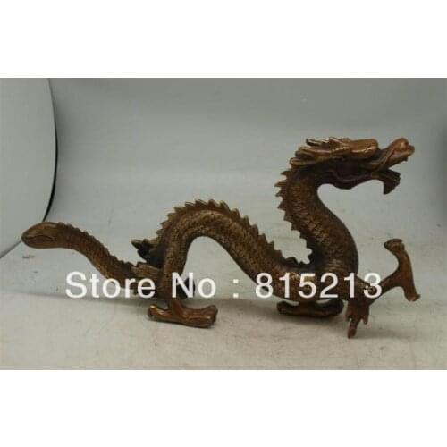 Wang 00029 Chinese Polished Bronze Dragon - 35cm Long - Oriental