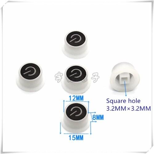 5 Pieces 12*8MM Plastic Square Hole Button Cap With Switch Mark 6*6 Series Tact Switch Cap Power Button Cap