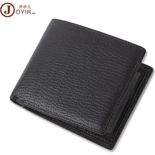 Genuine Leather Wallet for Men Bifold Thin Small Male Coin Purse Compact Money Bag Multi-card Leisure Business Wallet
