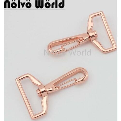 Nolvo World 5-20-100pcs 3 colors 58*39mm 1-1/2" rose gold metal bags strap buckles lobster clasp collar carabiner snap hook