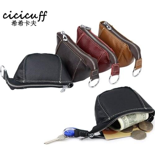 Fashion Coin Purse Retro Men Women Genuine Leather Wallet Multifunctional Gift for Girl Female Small Coin Bag Key Pocket Wallets