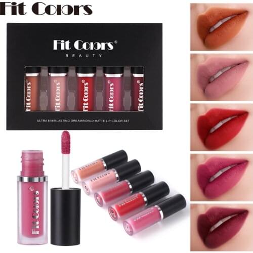 Fit Colors Lipstick Set 5-color Velet Matte Lipsticks Suit Waterproof Lasting Charming Lips Makeup Beauty Lipgloss Cosmetics