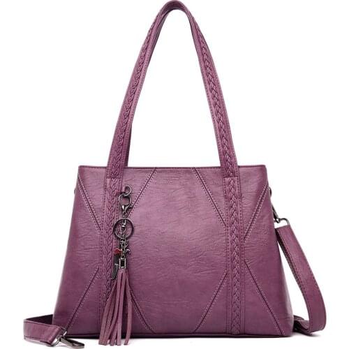 2021 New Leather Tassel Large Capacity Women Shoulder Messenger Bag Handbag Famous Big Bag Designer Handbags High Quality
